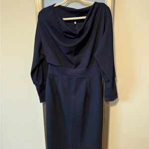 Elegant Navy Blue Women's Dress